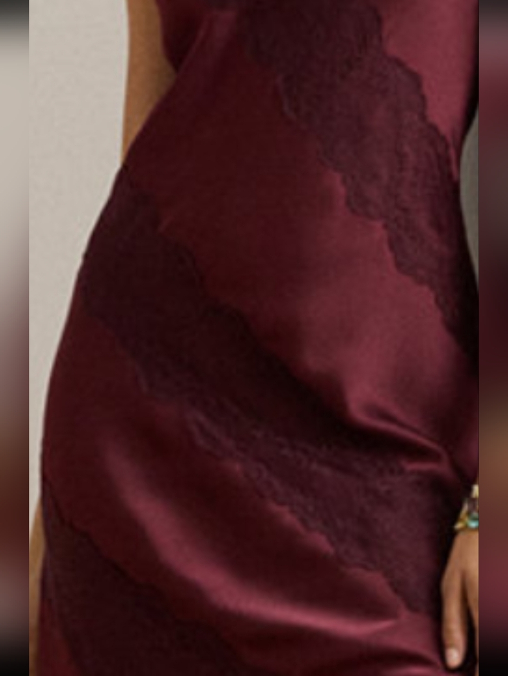 Lauren Ralph Lauren Lace-Trim Charmeuse Cocktail Dress - Picture 3 of 5